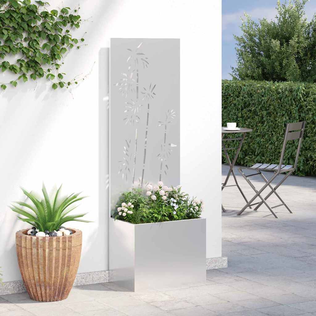 Jardinier avec Panneau Décoratif Argent 50 x 140 cm - XIOS