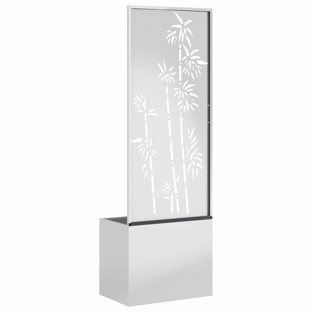Jardinier avec Panneau Décoratif Argent 50 x 140 cm - XIOS