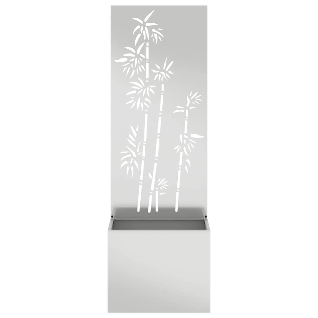 Jardinier avec Panneau Décoratif Argent 50 x 140 cm - XIOS