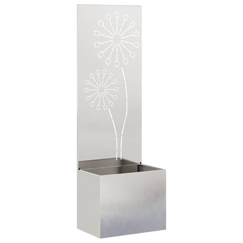 Jardinier avec Panneau Décoratif Argent 50 x 140 cm - XIOS