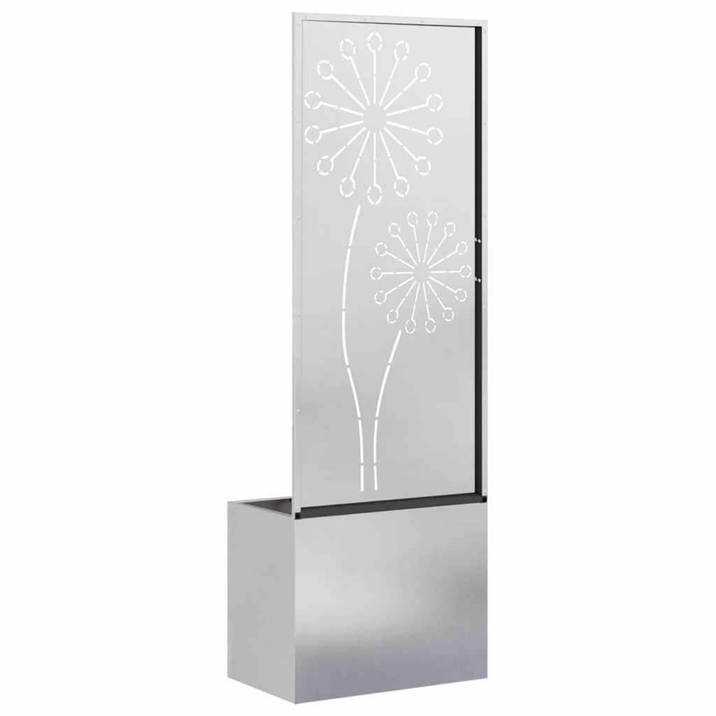 Jardinier avec Panneau Décoratif Argent 50 x 140 cm - XIOS