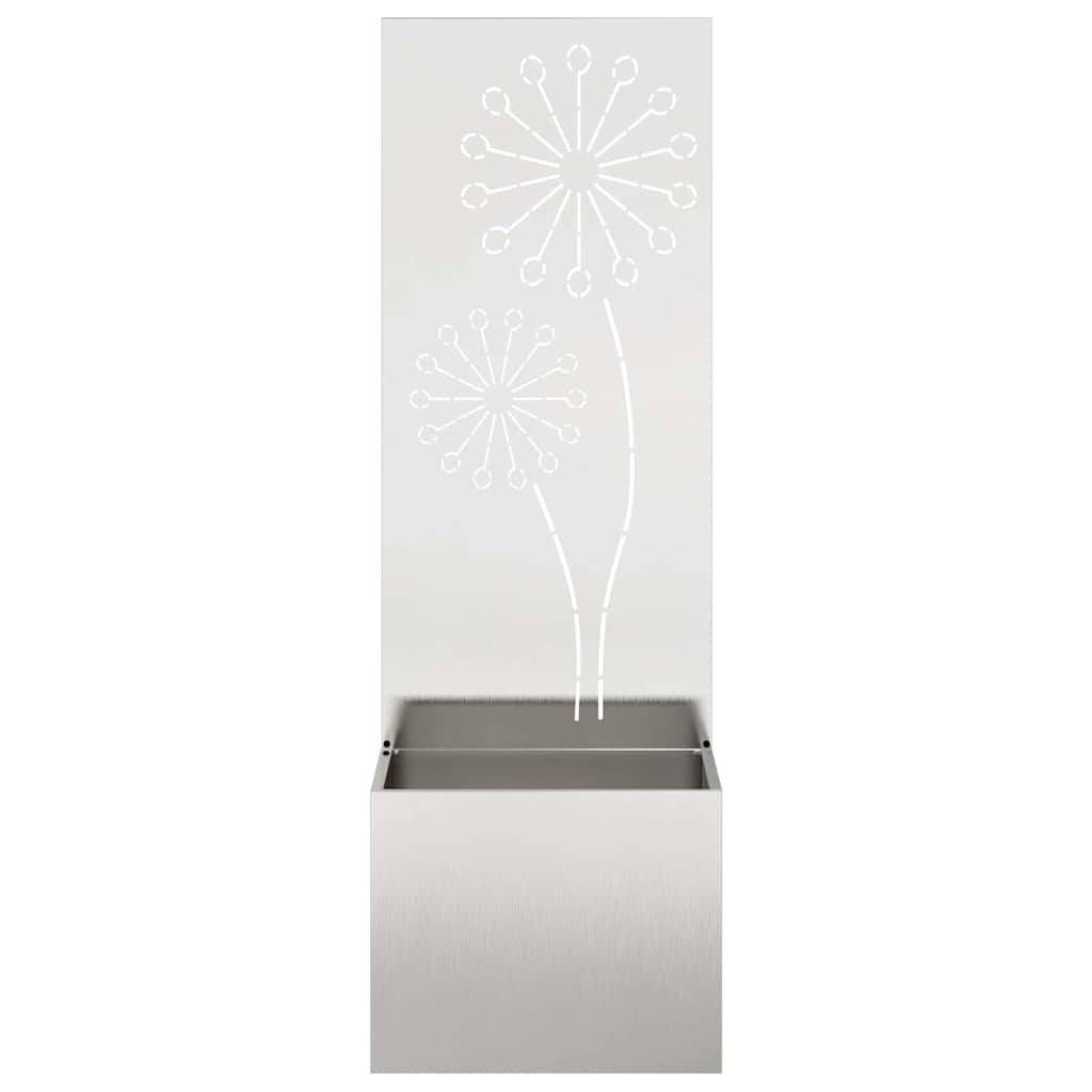 Jardinier avec Panneau Décoratif Argent 50 x 140 cm - XIOS