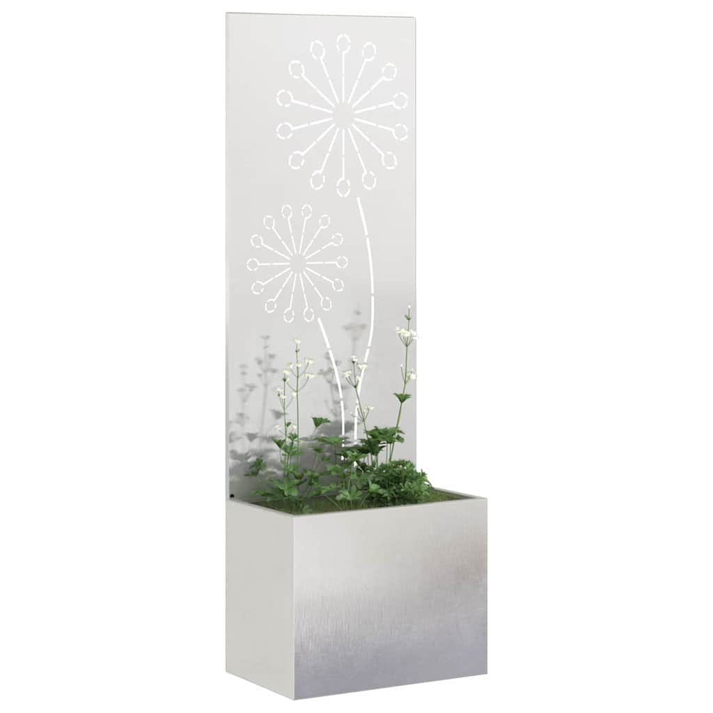 Jardinier avec Panneau Décoratif Argent 50 x 140 cm - XIOS