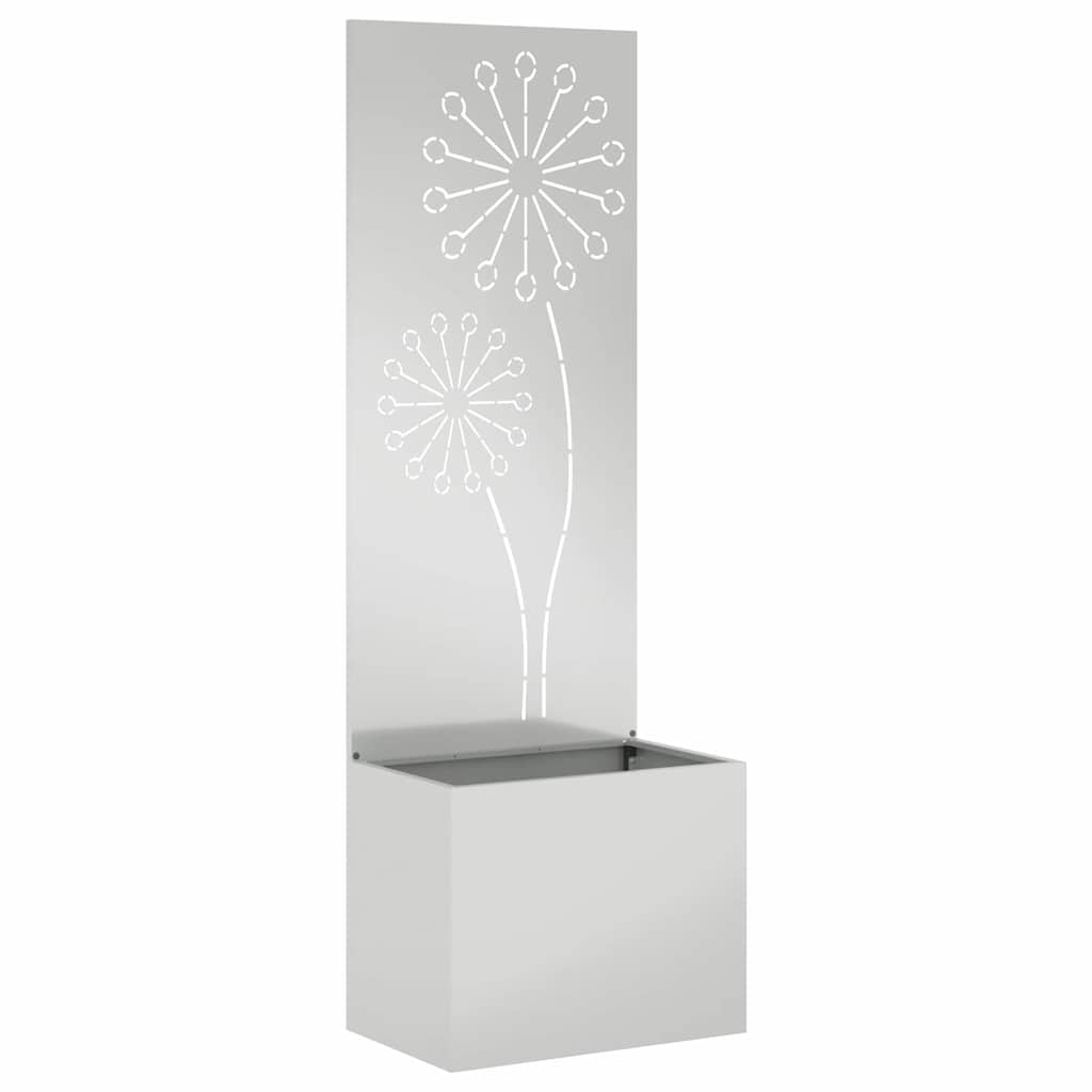 Jardinier avec Panneau Décoratif Argent 50 x 140 cm - XIOS