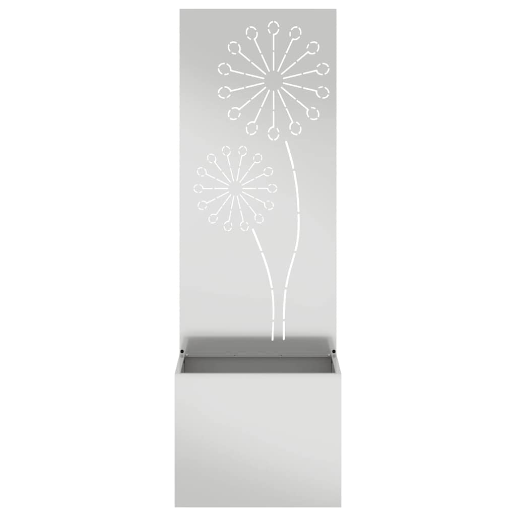 Jardinier avec Panneau Décoratif Argent 50 x 140 cm - XIOS