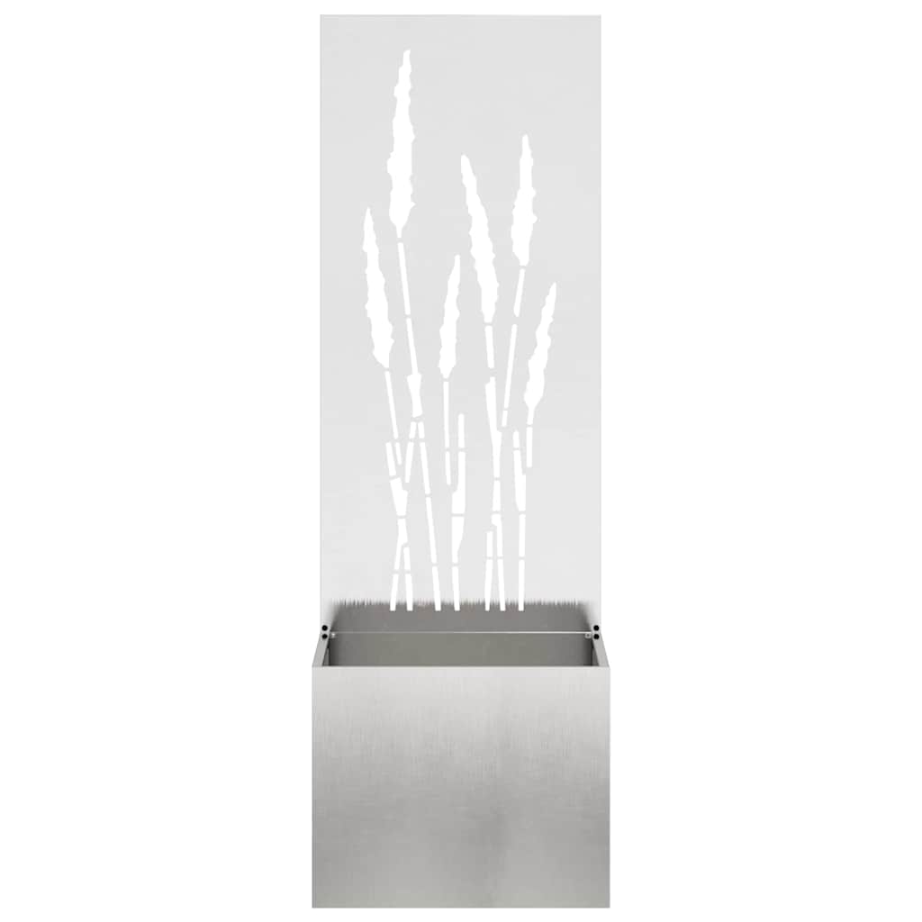 Jardinier avec Panneau Décoratif Argent 50 x 140 cm - XIOS