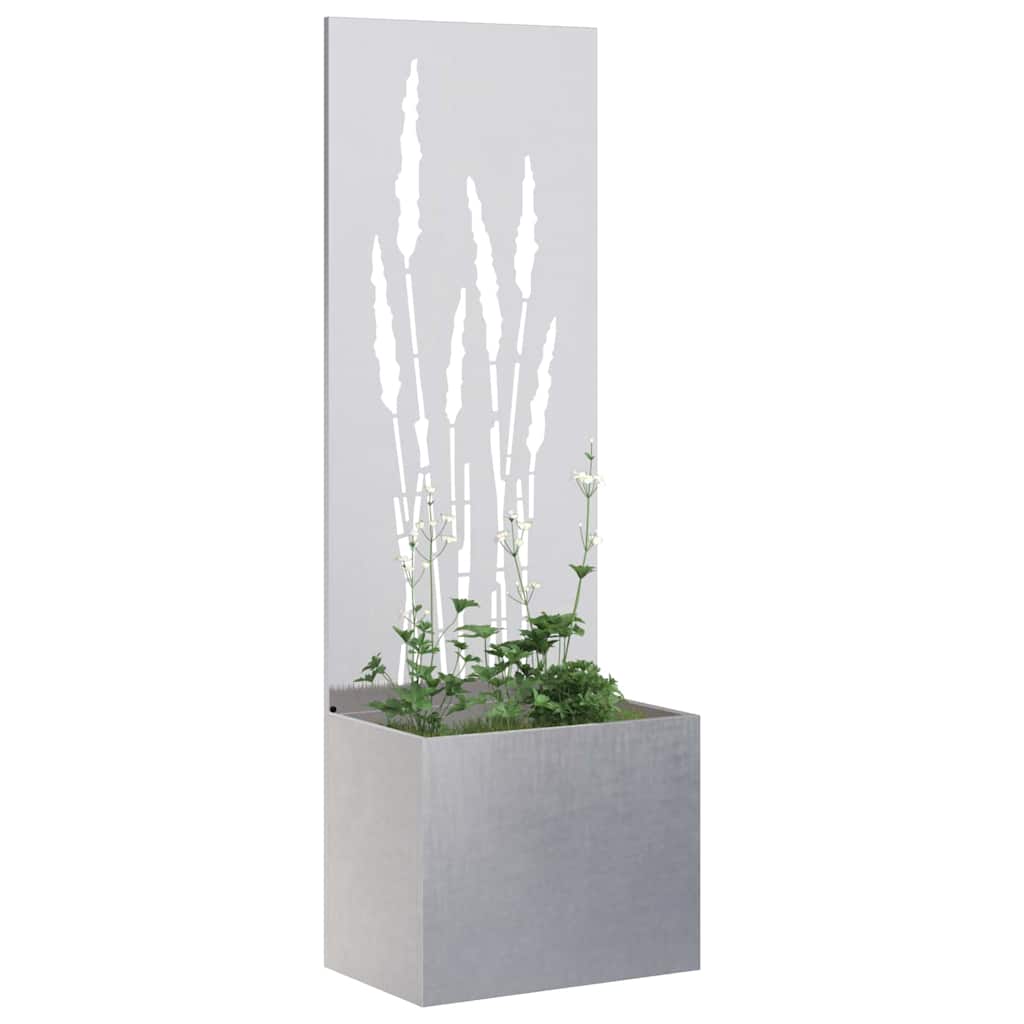 Jardinier avec Panneau Décoratif Argent 50 x 140 cm - XIOS
