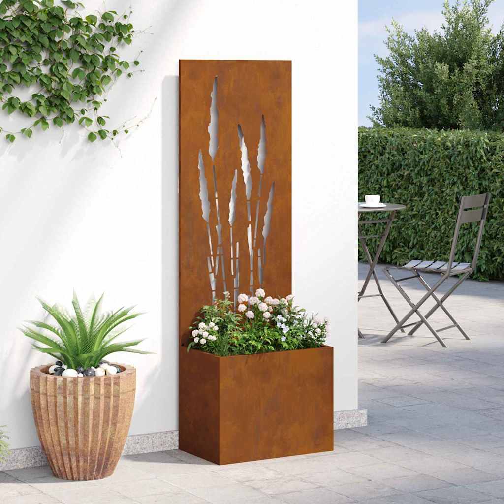 Jardinier avec Panneau Décoratif Rouillé 50 x 140 cm - XIOS