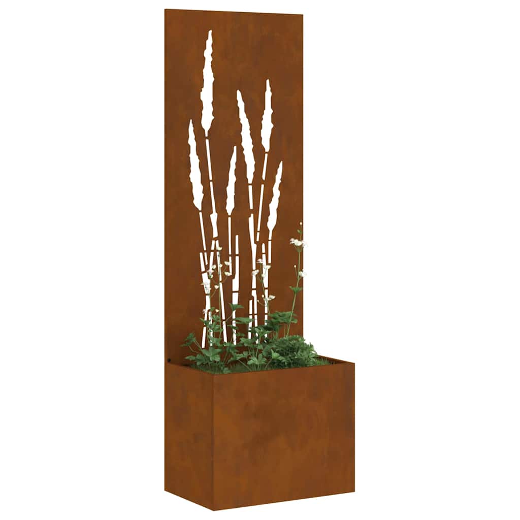 Jardinier avec Panneau Décoratif Rouillé 50 x 140 cm - XIOS