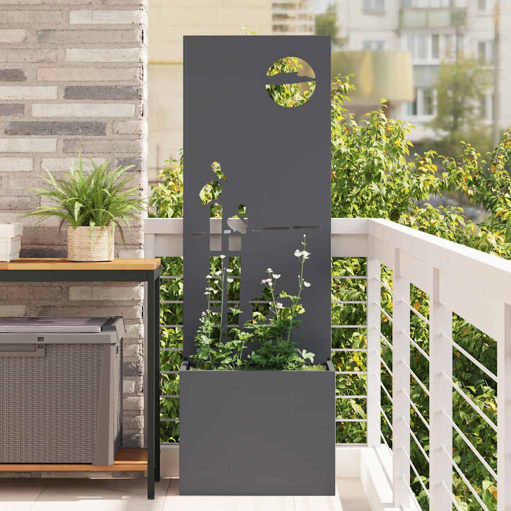 Jardinier avec Panneau Décoratif Anthracite 50 x 140 cm - XIOS