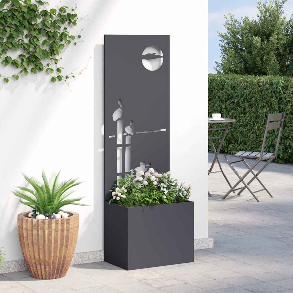 Jardinier avec Panneau Décoratif Anthracite 50 x 140 cm - XIOS