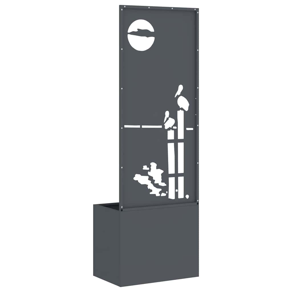 Jardinier avec Panneau Décoratif Anthracite 50 x 140 cm - XIOS
