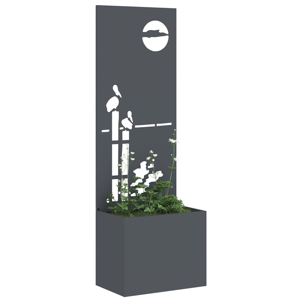 Jardinier avec Panneau Décoratif Anthracite 50 x 140 cm - XIOS