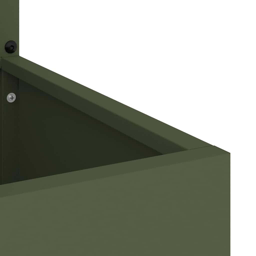 Jardinier avec Panneau Décoratif Vert olive 50 x 140 cm - XIOS