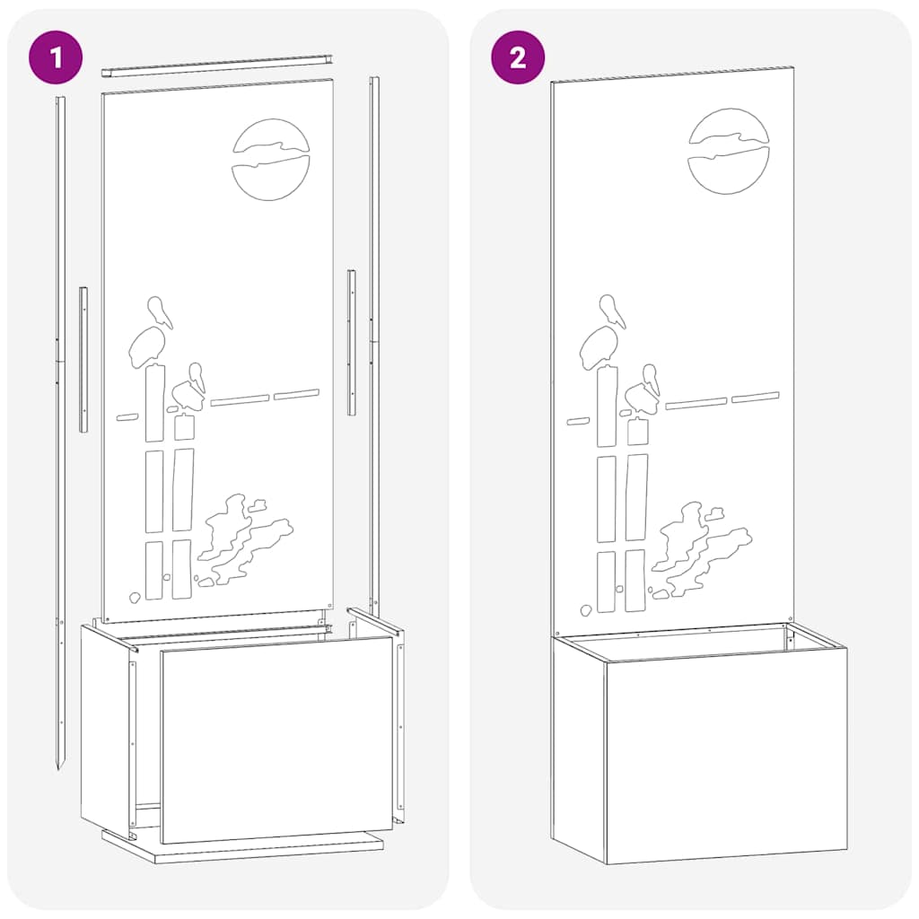 Écran de confidentialité de jardin Fretwork Argent 50 x 140 cm - XIOS