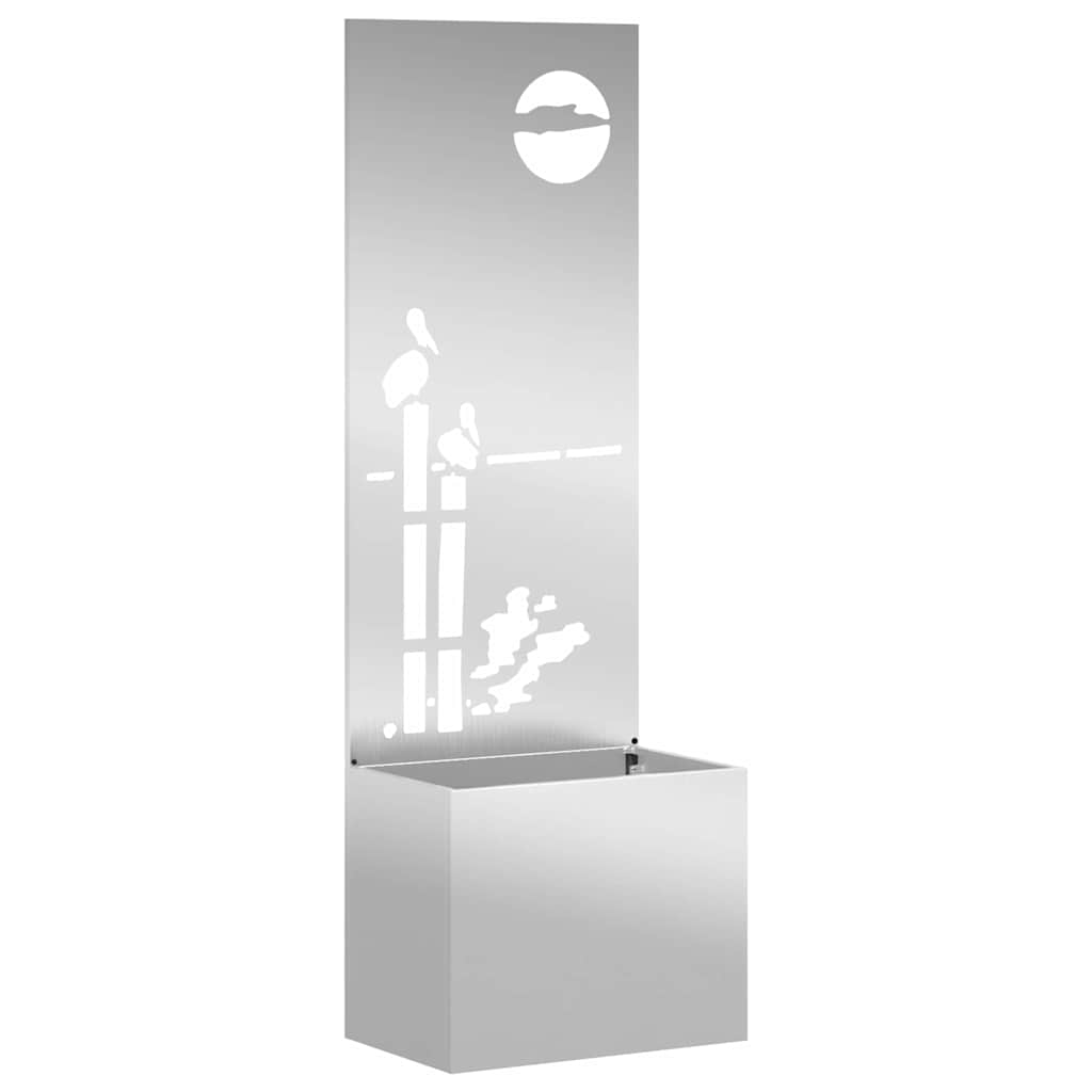 Jardinier avec Panneau Décoratif Argent 50 x 140 cm - XIOS