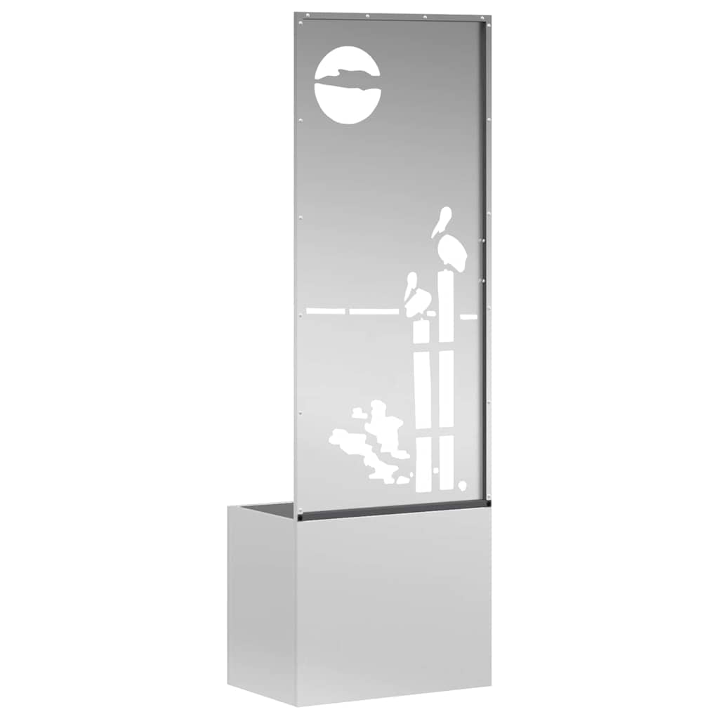 Jardinier avec Panneau Décoratif Argent 50 x 140 cm - XIOS