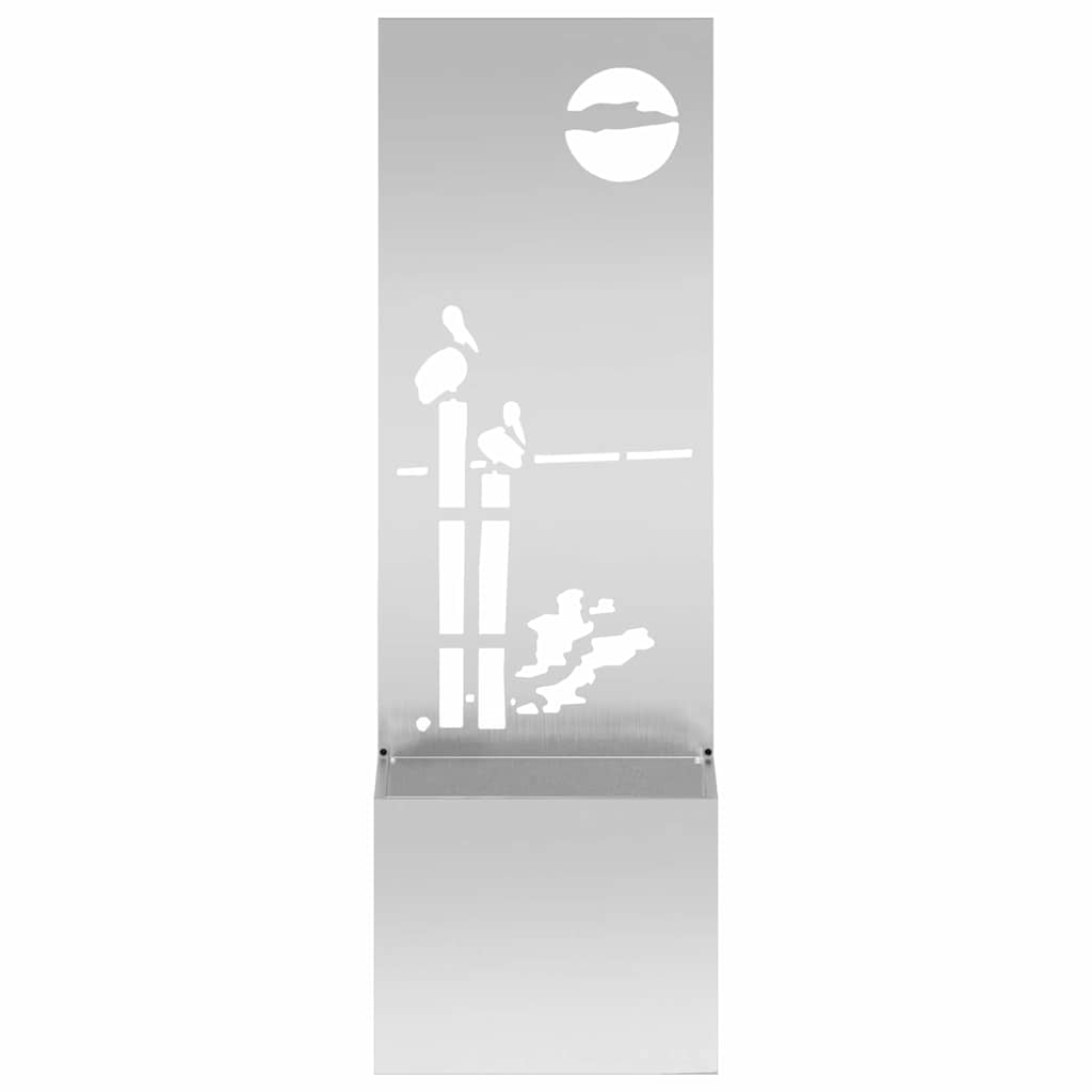 Jardinier avec Panneau Décoratif Argent 50 x 140 cm - XIOS