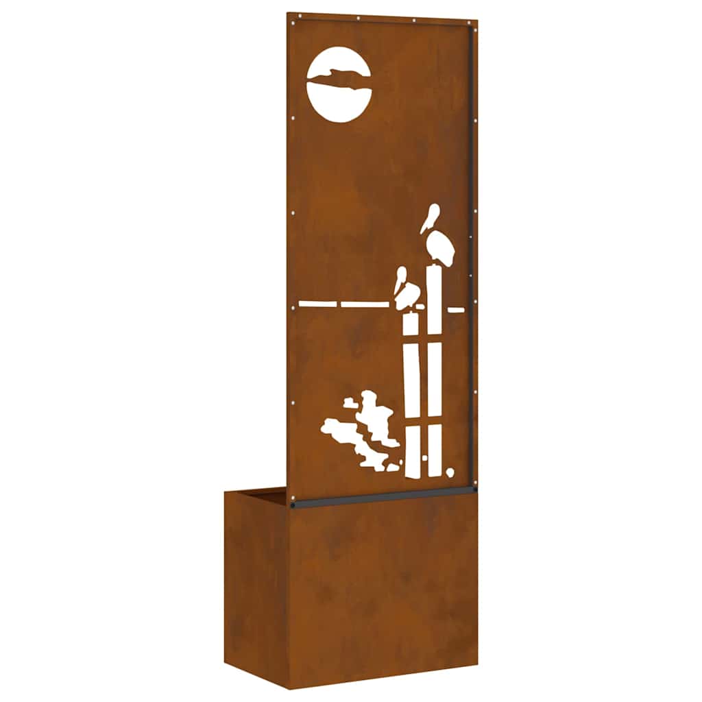 Jardinier avec Panneau Décoratif Rouillé 50 x 140 cm - XIOS
