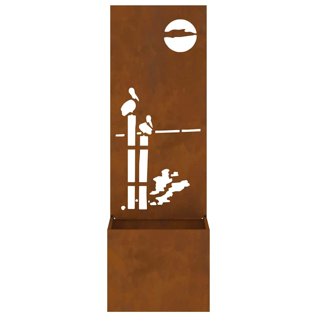 Jardinier avec Panneau Décoratif Rouillé 50 x 140 cm - XIOS