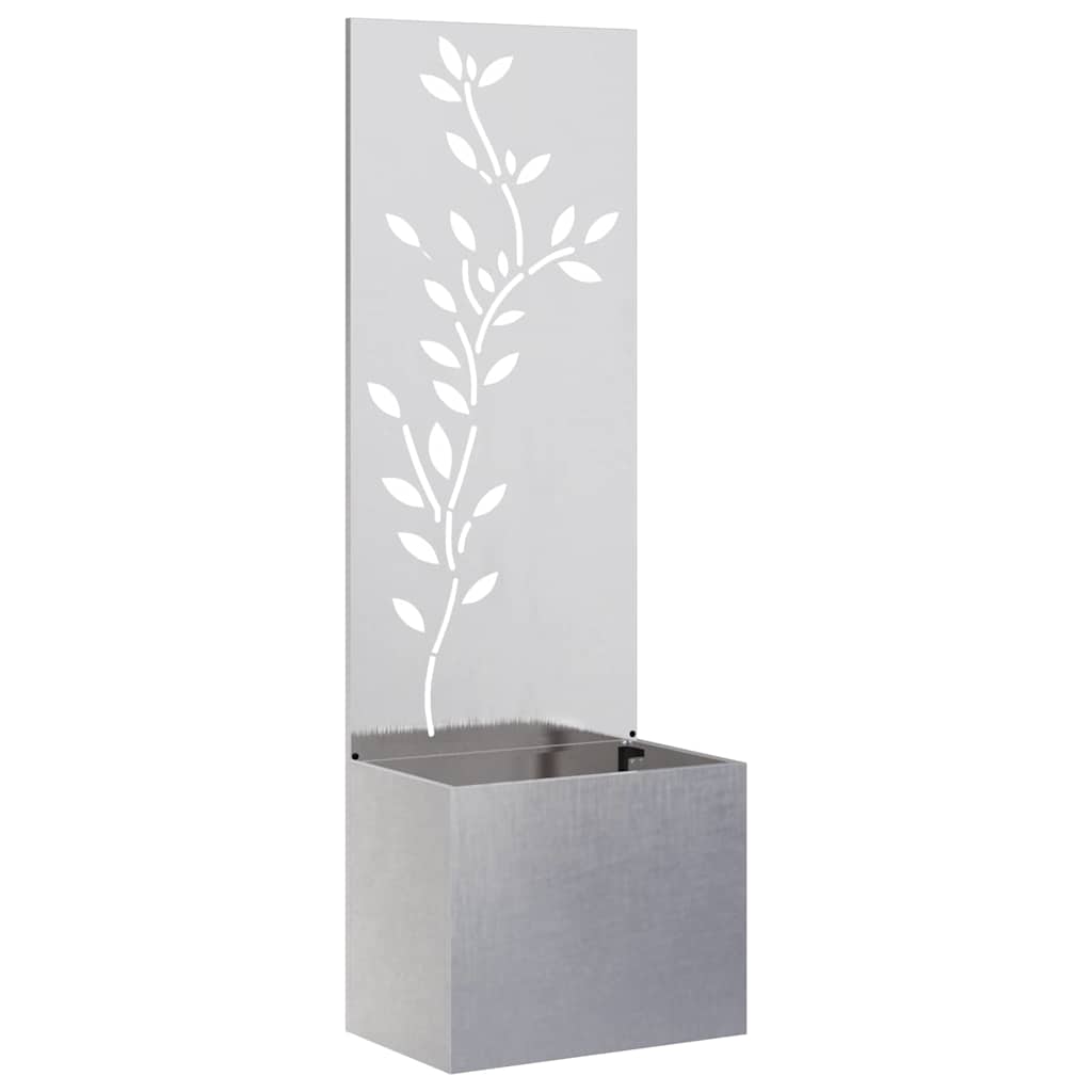 Jardinier avec Panneau Décoratif Argent 50 x 140 cm - XIOS