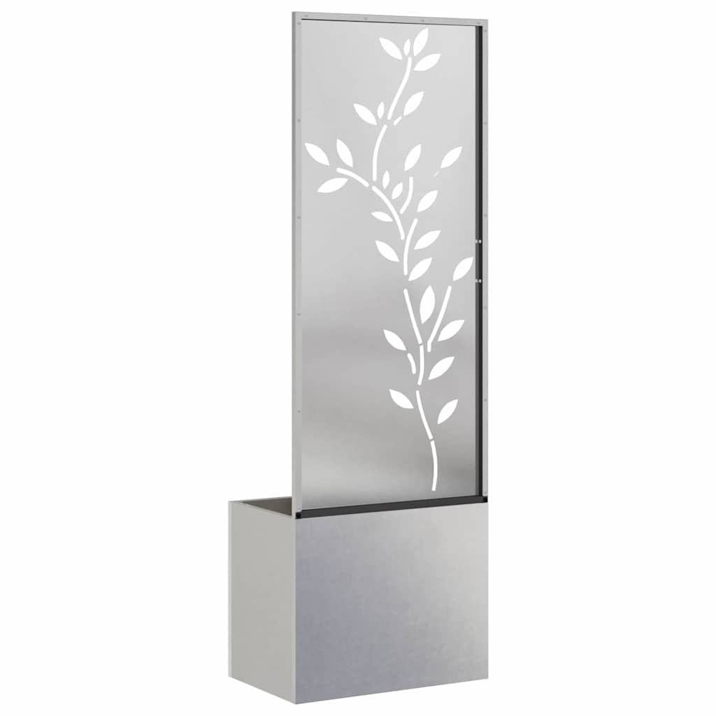 Jardinier avec Panneau Décoratif Argent 50 x 140 cm - XIOS