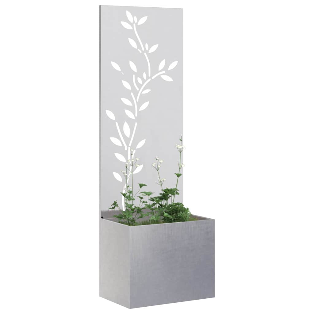 Jardinier avec Panneau Décoratif Argent 50 x 140 cm - XIOS