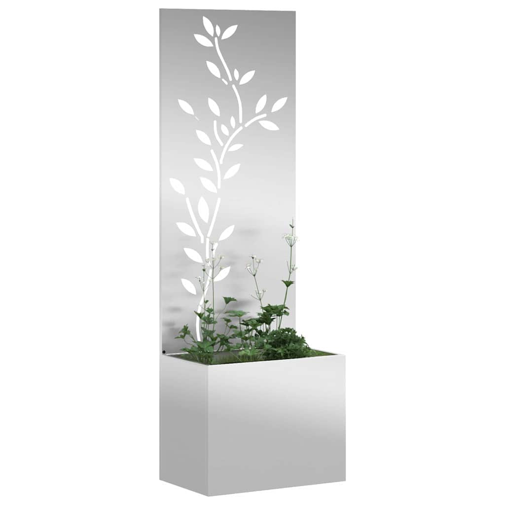 Jardinier avec Panneau Décoratif Argent 50 x 140 cm - XIOS