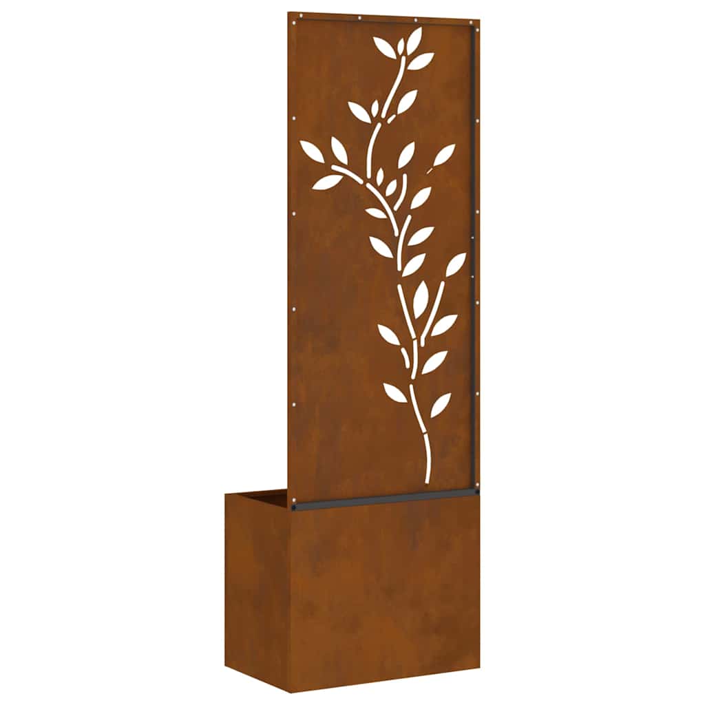 Jardinier avec Panneau Décoratif Rouillé 50 x 140 cm - XIOS