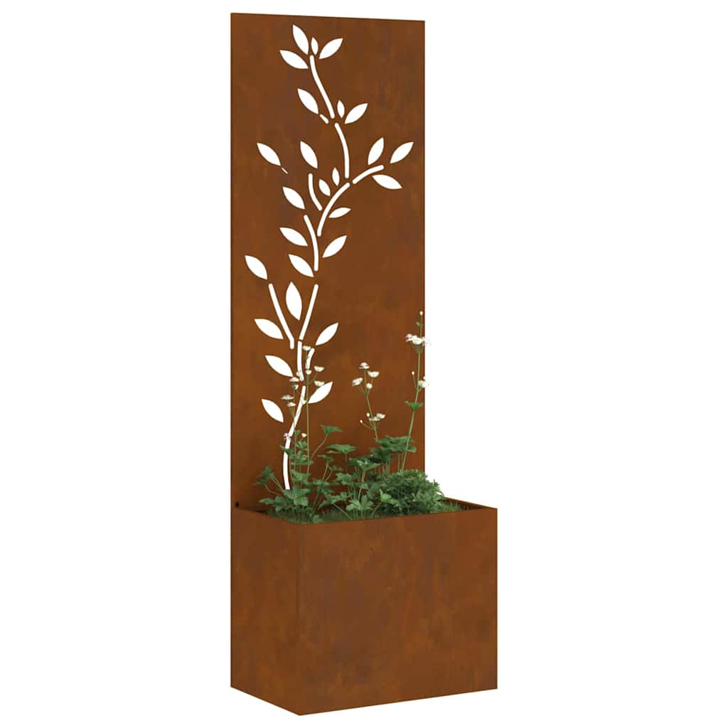 Jardinier avec Panneau Décoratif Rouillé 50 x 140 cm - XIOS