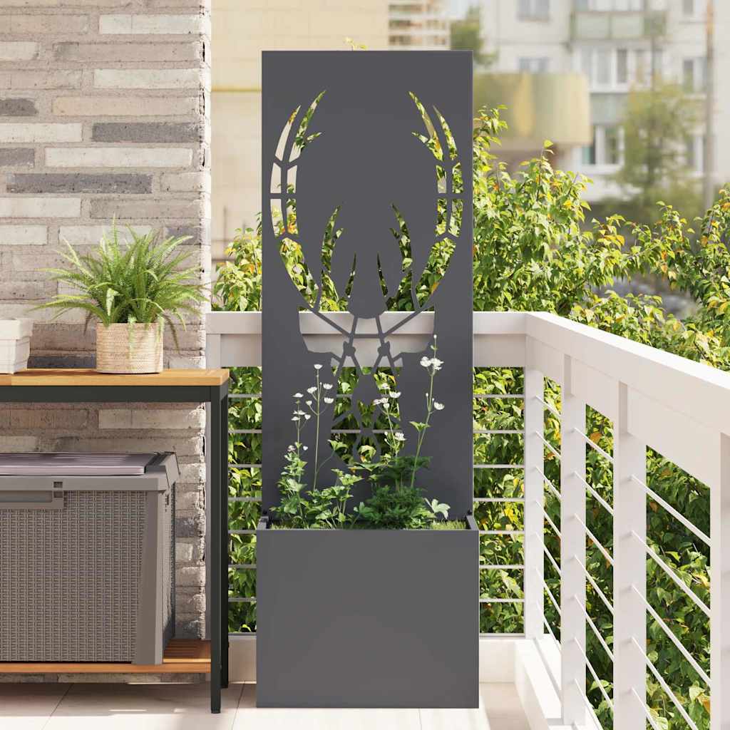 Jardinier avec Panneau Décoratif Anthracite 50 x 140 cm - XIOS