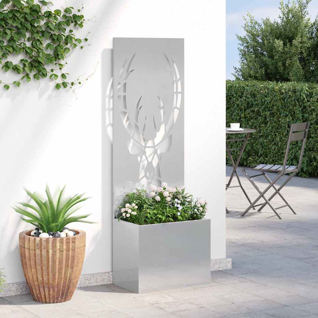 Jardinier avec Panneau Décoratif Argent 50 x 140 cm - XIOS