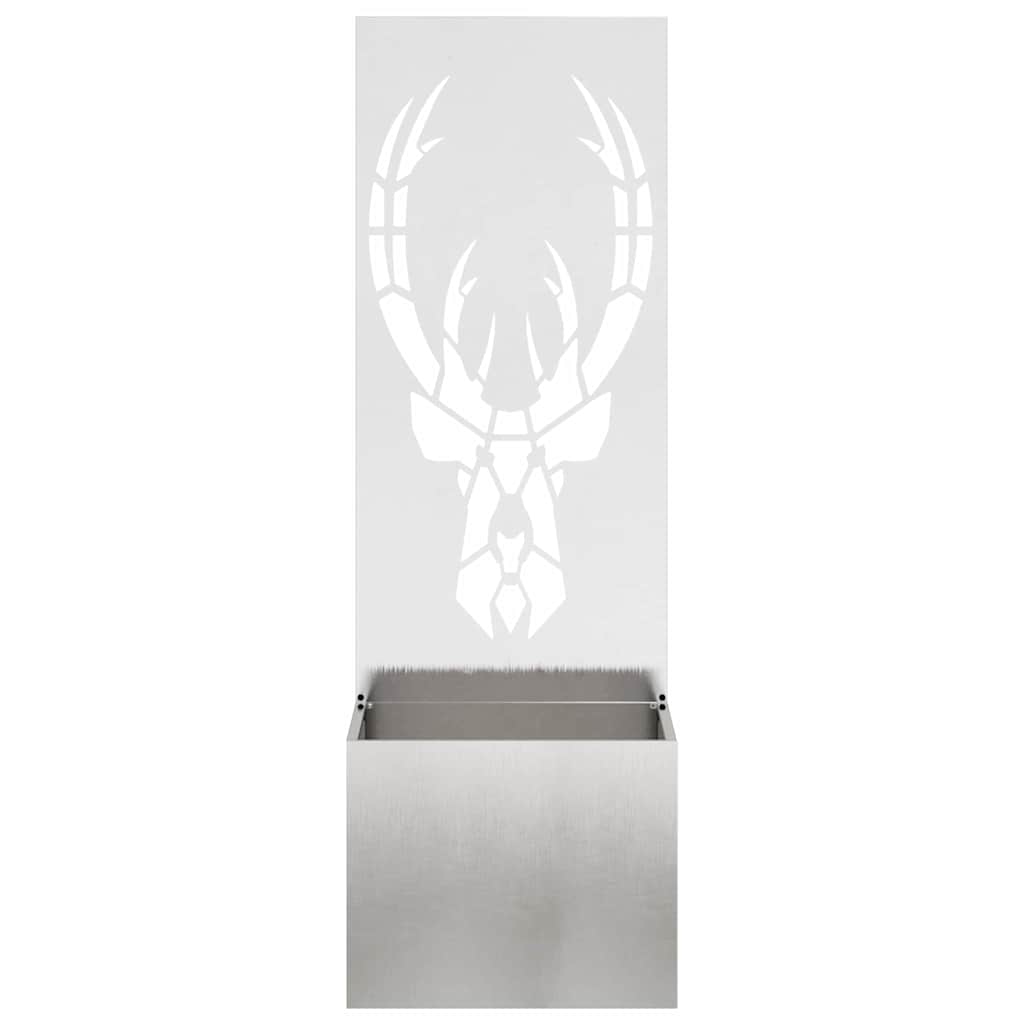 Jardinier avec Panneau Décoratif Argent 50 x 140 cm - XIOS