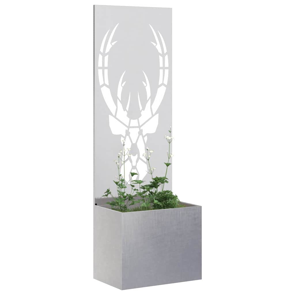 Jardinier avec Panneau Décoratif Argent 50 x 140 cm - XIOS