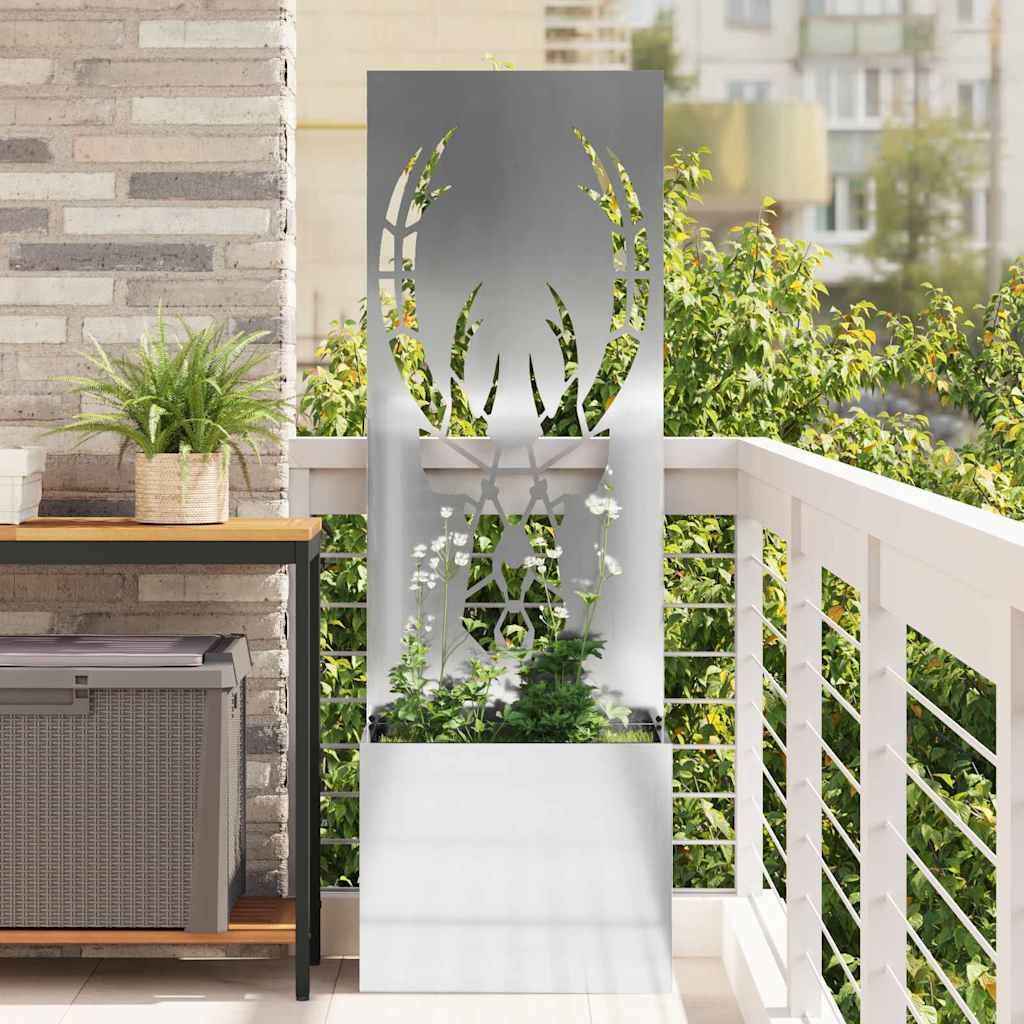 Jardinier avec Panneau Décoratif Argent 50 x 140 cm - XIOS