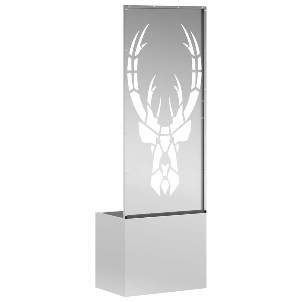 Jardinier avec Panneau Décoratif Argent 50 x 140 cm - XIOS