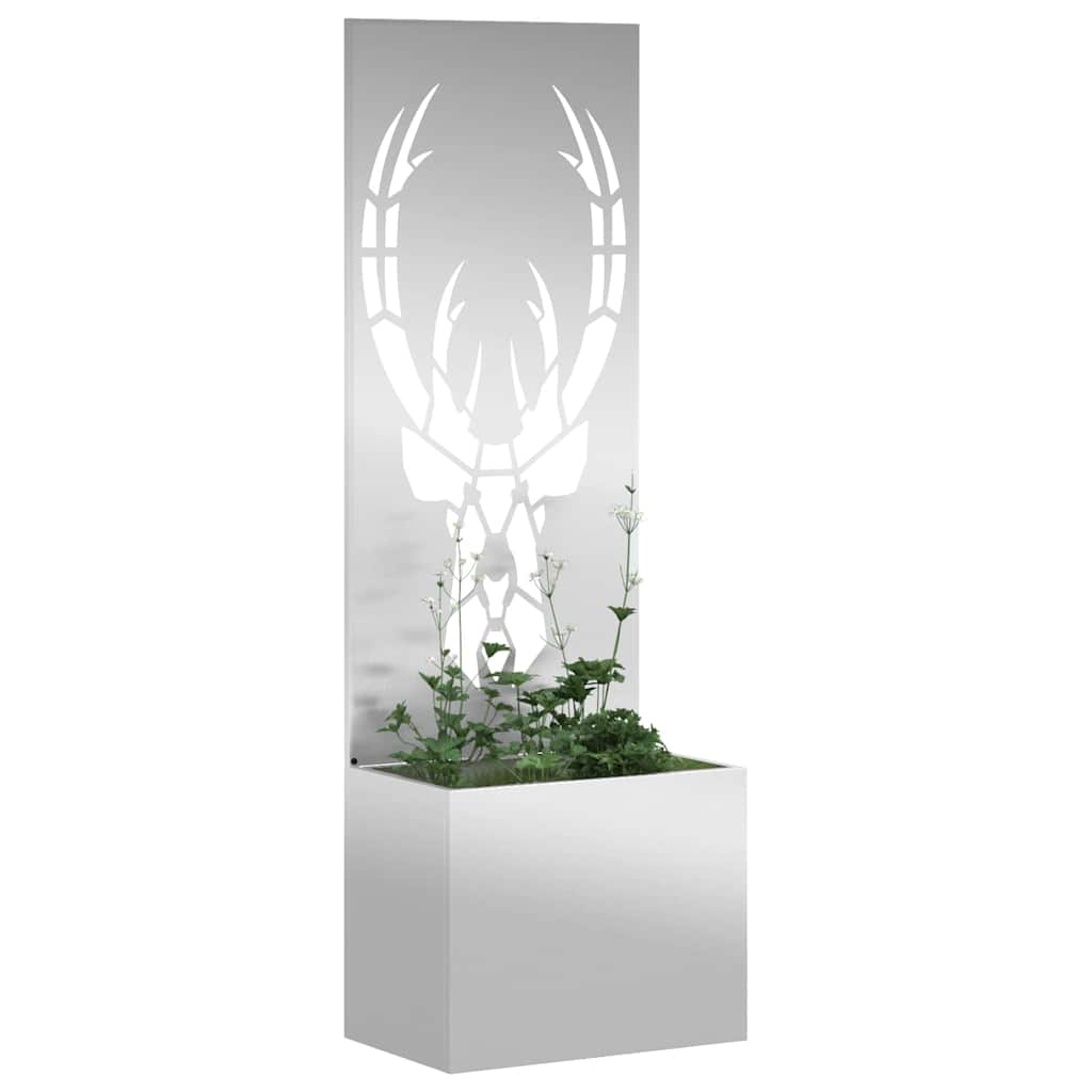 Jardinier avec Panneau Décoratif Argent 50 x 140 cm - XIOS