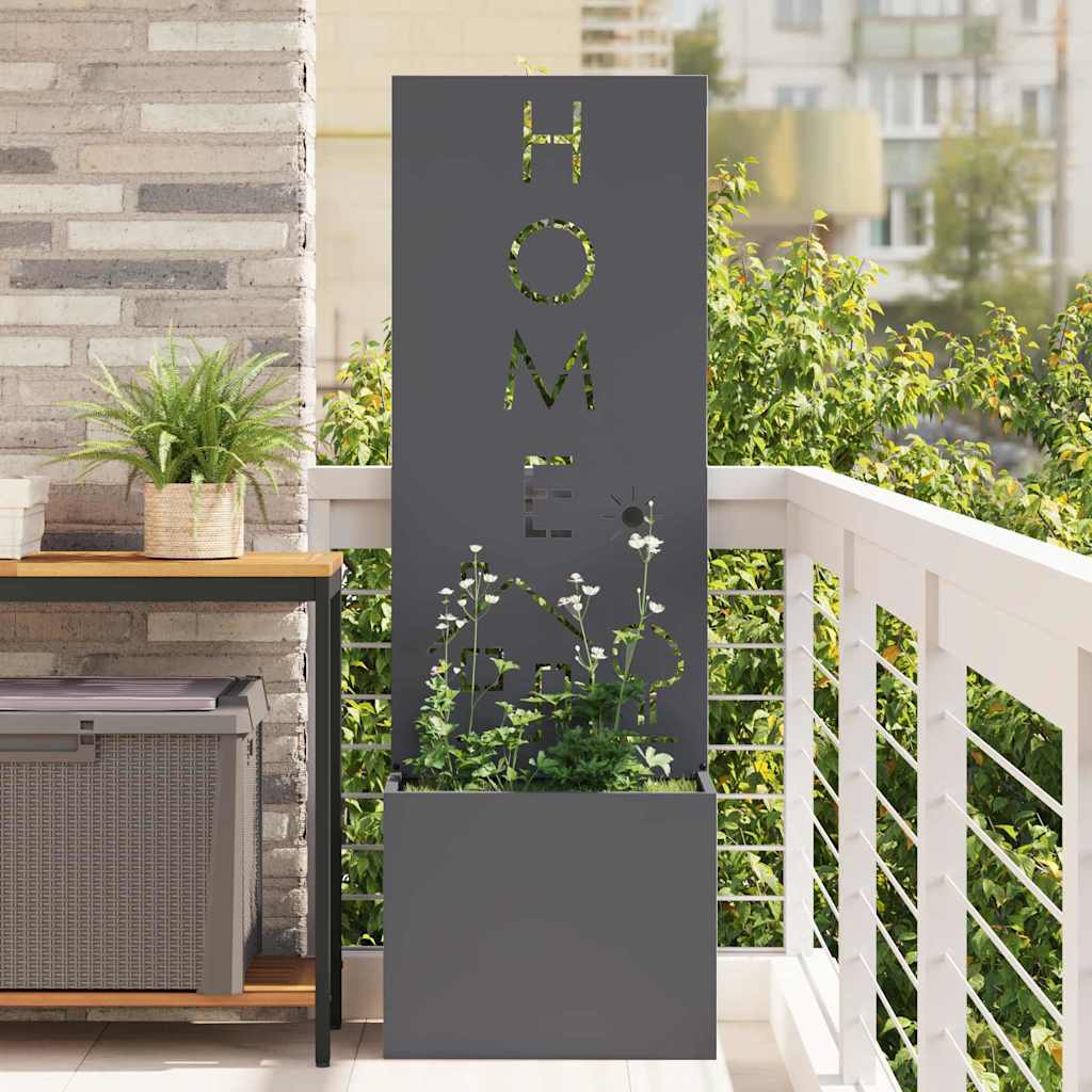 Jardinier avec Panneau Décoratif Anthracite 50 x 140 cm - XIOS