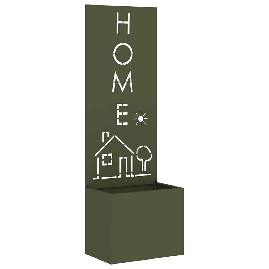 Jardinier avec Panneau Décoratif Vert olive 50 x 140 cm - XIOS