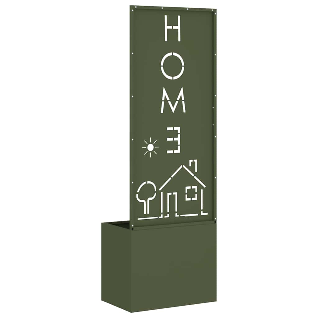 Jardinier avec Panneau Décoratif Vert olive 50 x 140 cm - XIOS