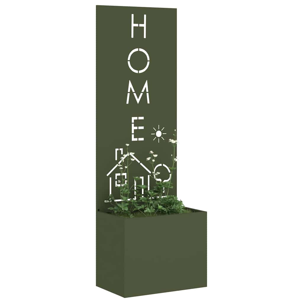 Jardinier avec Panneau Décoratif Vert olive 50 x 140 cm - XIOS