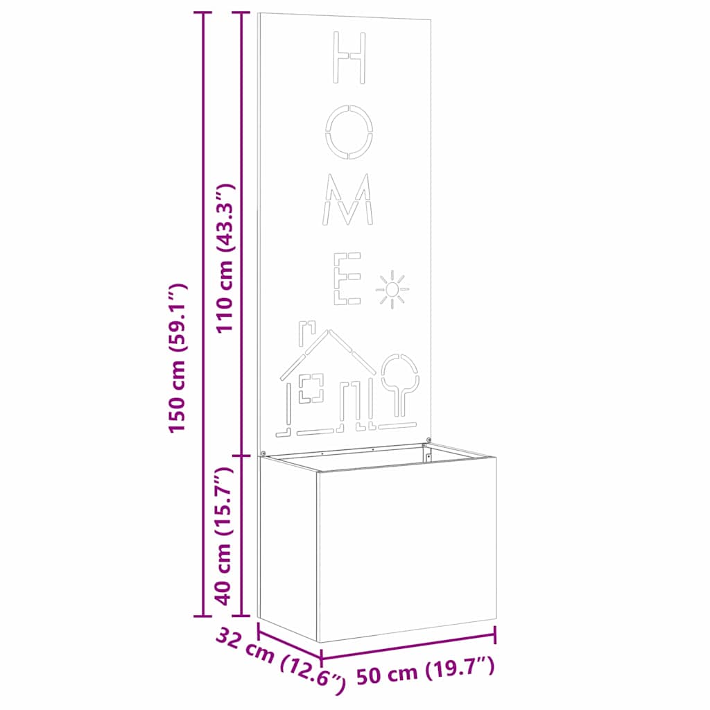 Écran de confidentialité de jardin Fretwork Argent 50 x 140 cm - XIOS