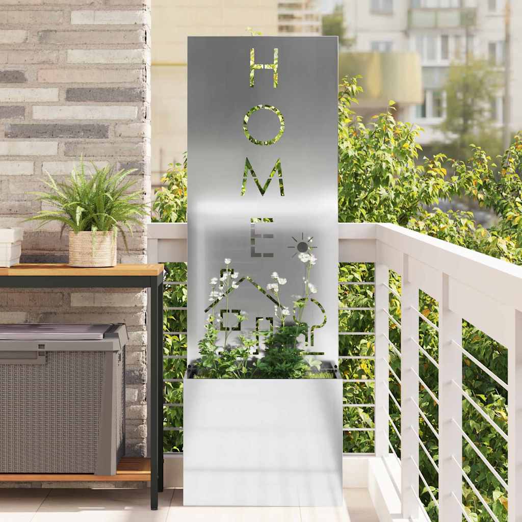 Jardinier avec Panneau Décoratif Argent 50 x 140 cm - XIOS