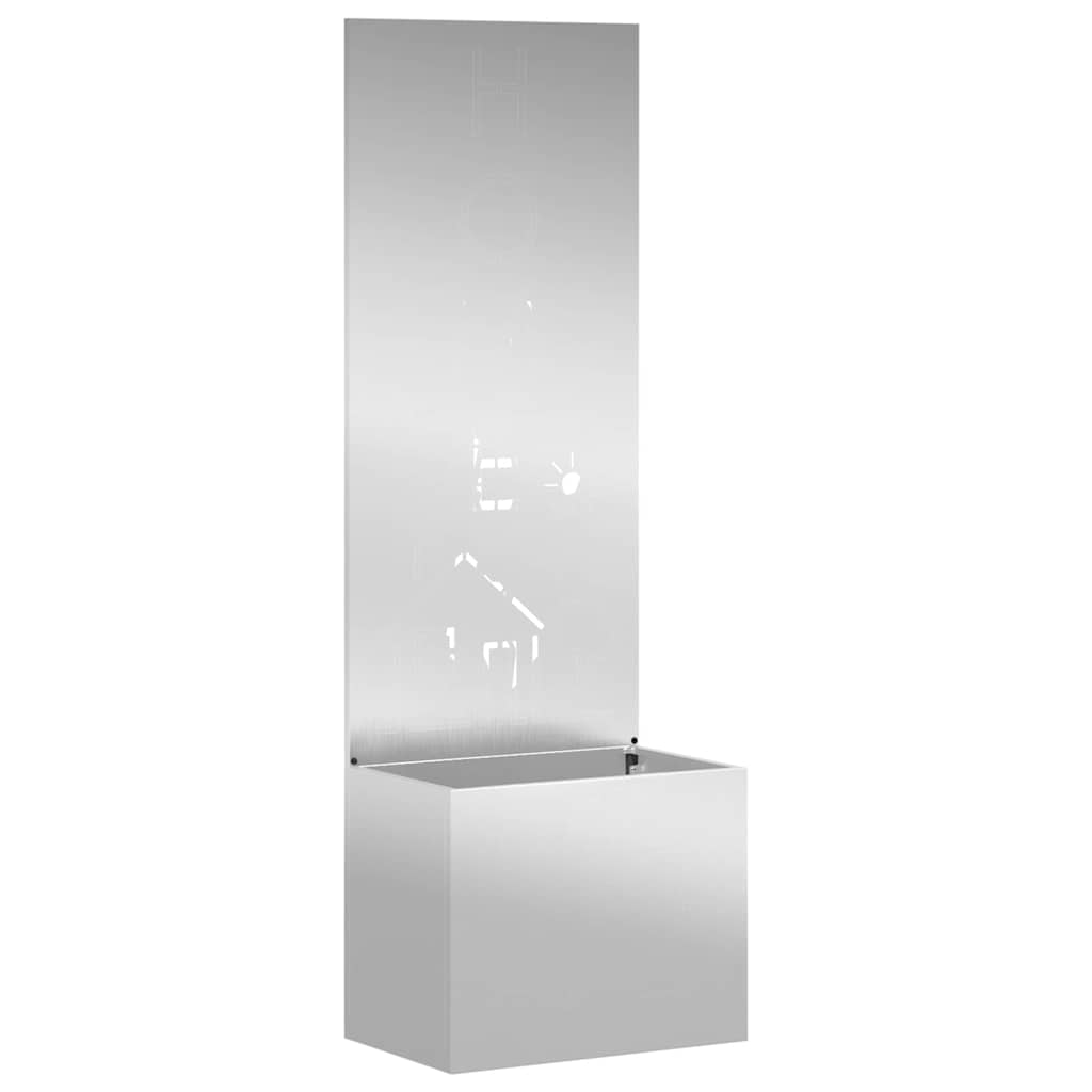 Jardinier avec Panneau Décoratif Argent 50 x 140 cm - XIOS