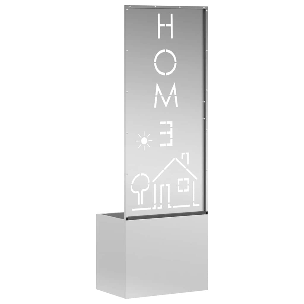 Jardinier avec Panneau Décoratif Argent 50 x 140 cm - XIOS
