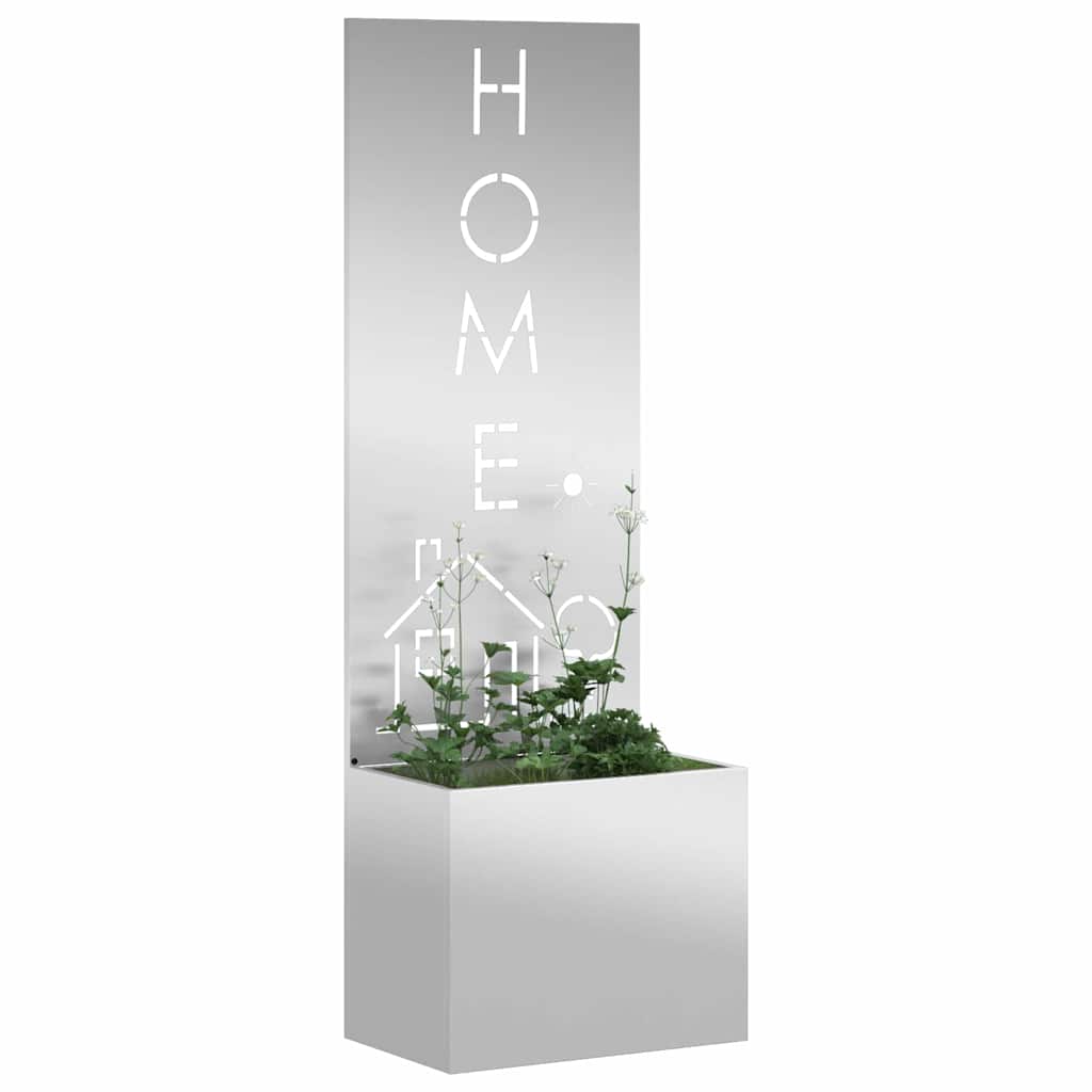 Jardinier avec Panneau Décoratif Argent 50 x 140 cm - XIOS