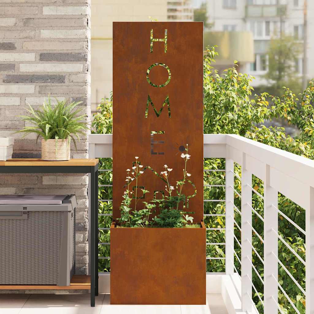 Jardinier avec Panneau Décoratif Rouillé 50 x 140 cm - XIOS