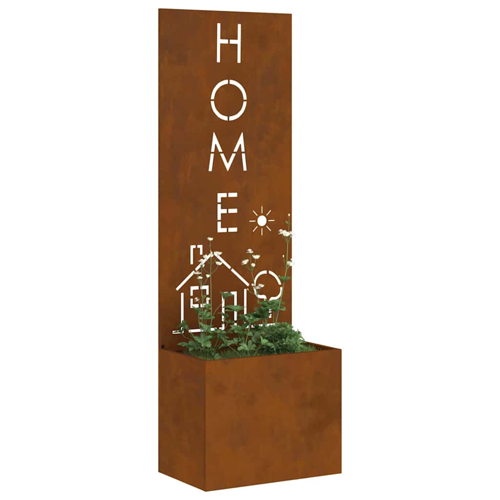 Jardinier avec Panneau Décoratif Rouillé 50 x 140 cm - XIOS