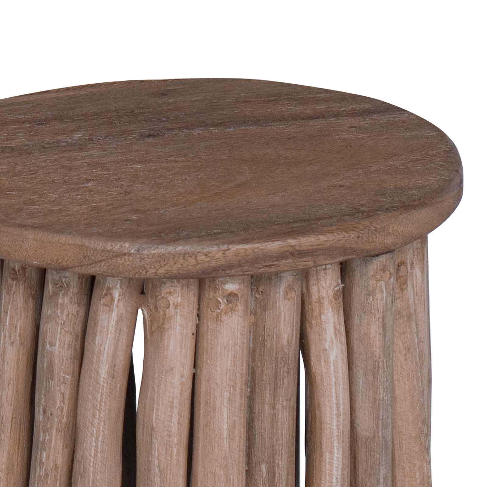 Tabouret Naturel 30 x 30 x 45 cm Bois de teck massif - XIOS