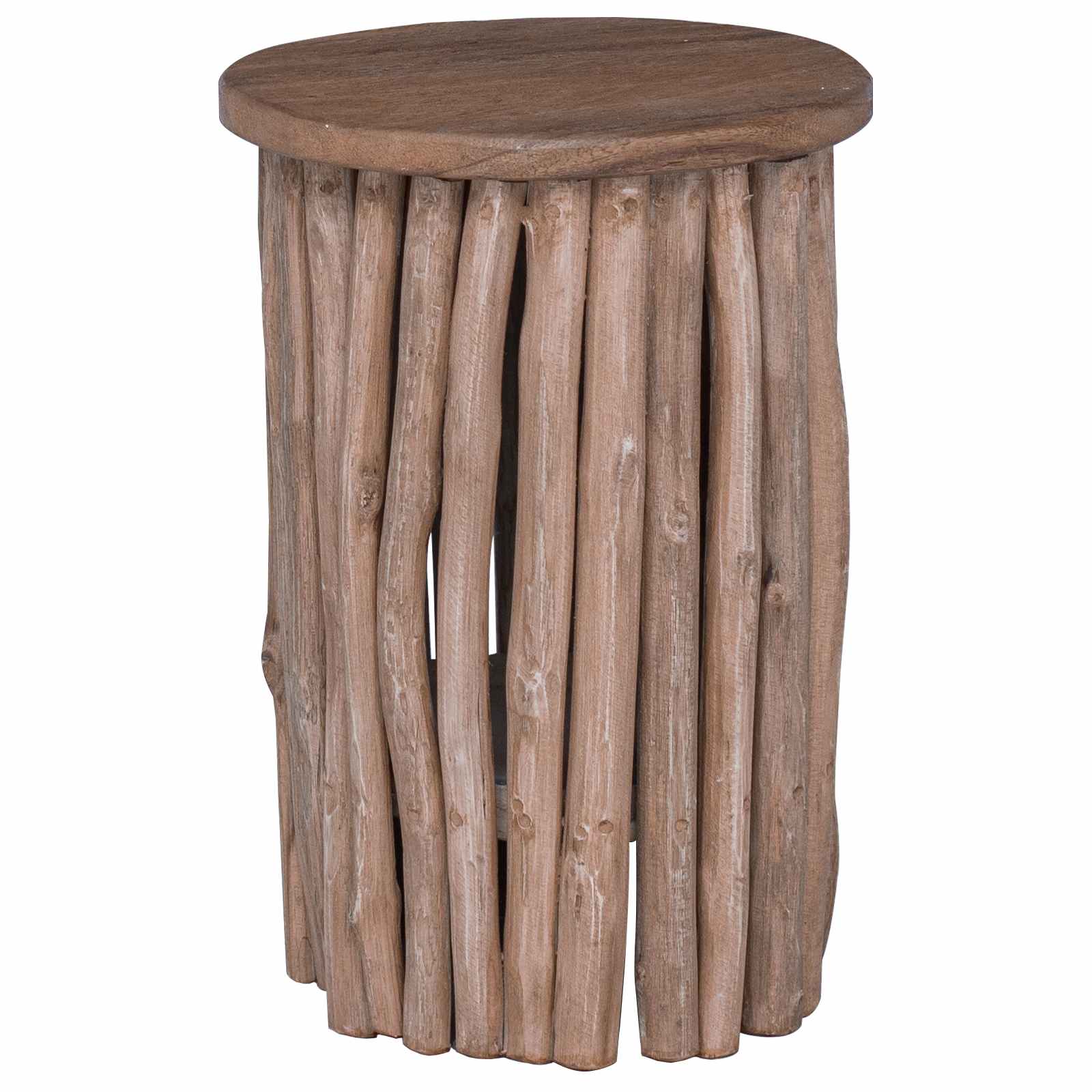 Tabouret Naturel 30 x 30 x 45 cm Bois de teck massif - XIOS